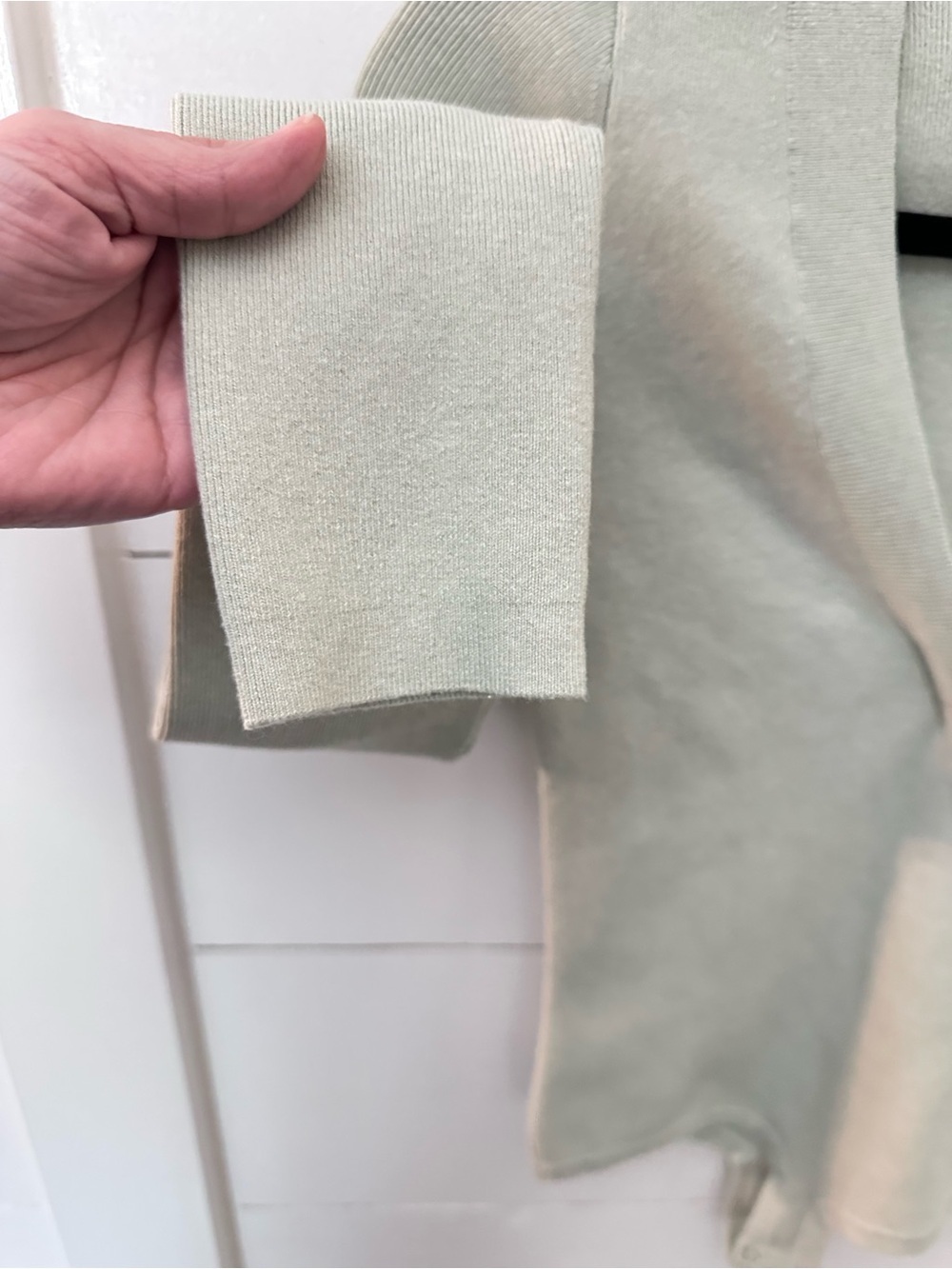 One Grey Day M Cedric Cotton-cashmere grey softcore luxury V neck bodysuit - Picture 11 of 16